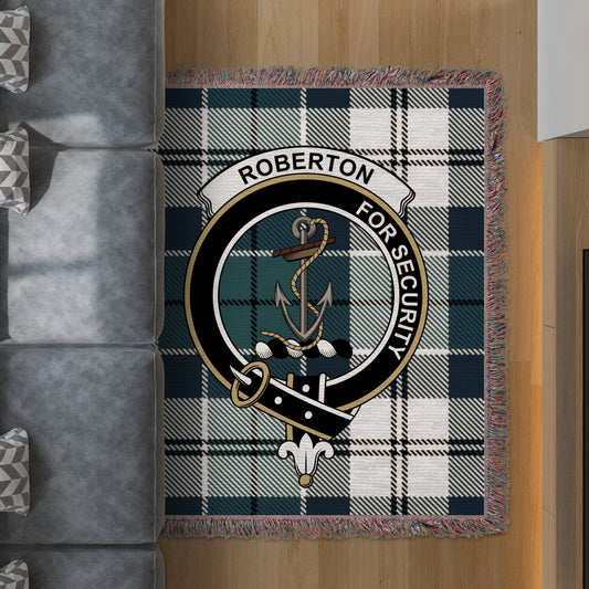 Physical Item 50" x 60" Roberton Clan Tartan Woven Blanket