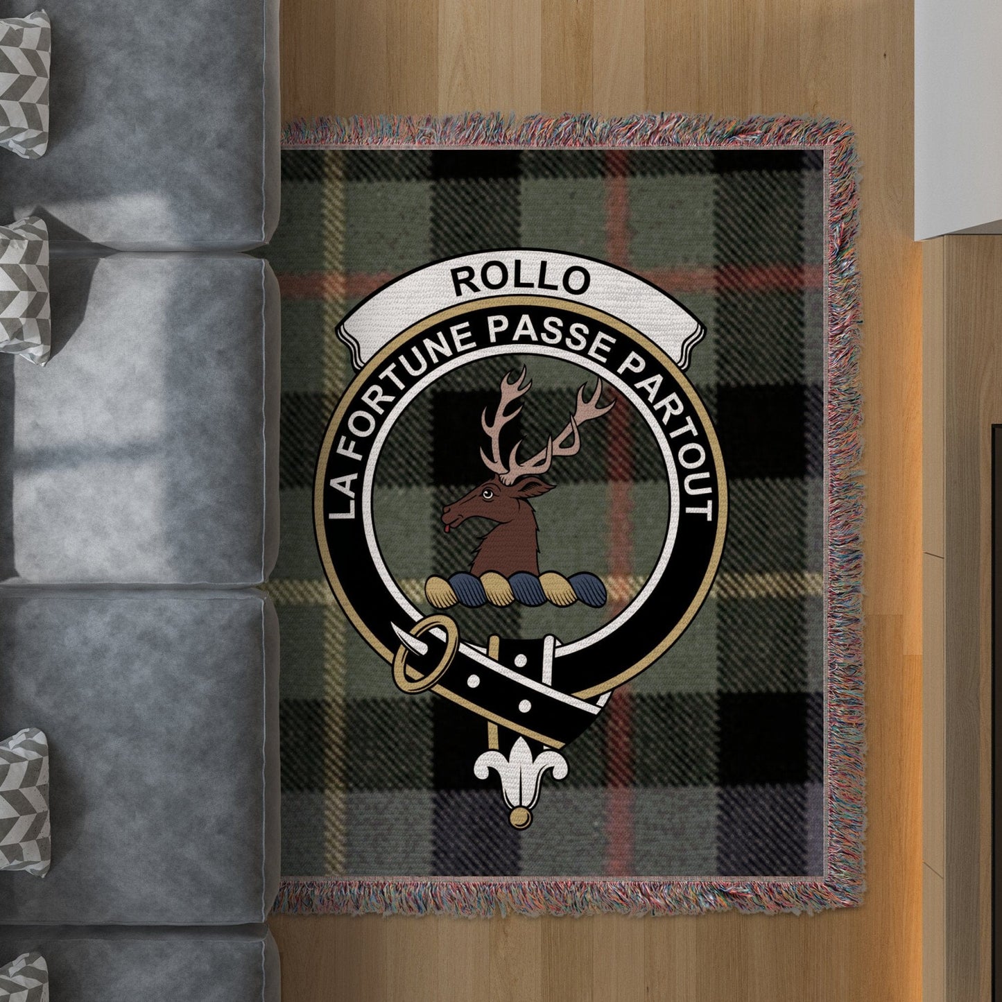 Physical Item 50" x 60" Rollo Clan Scottish Tartan Woven Blanket