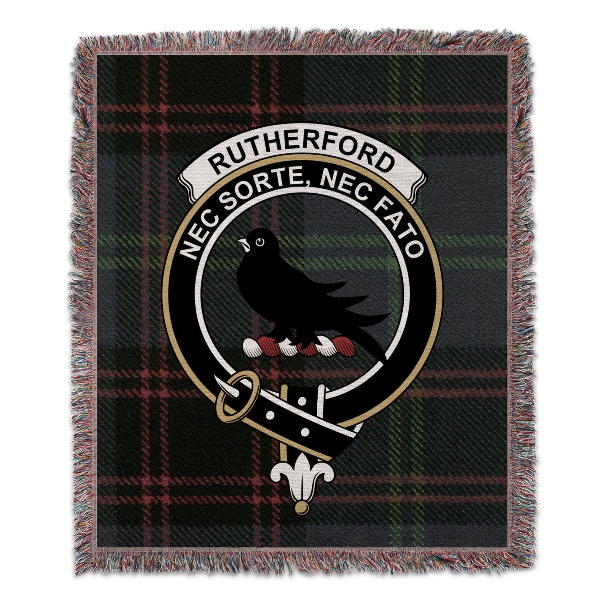 Physical Item 50" x 60" Rutherford Clan Scottish Tartan Woven Blanket