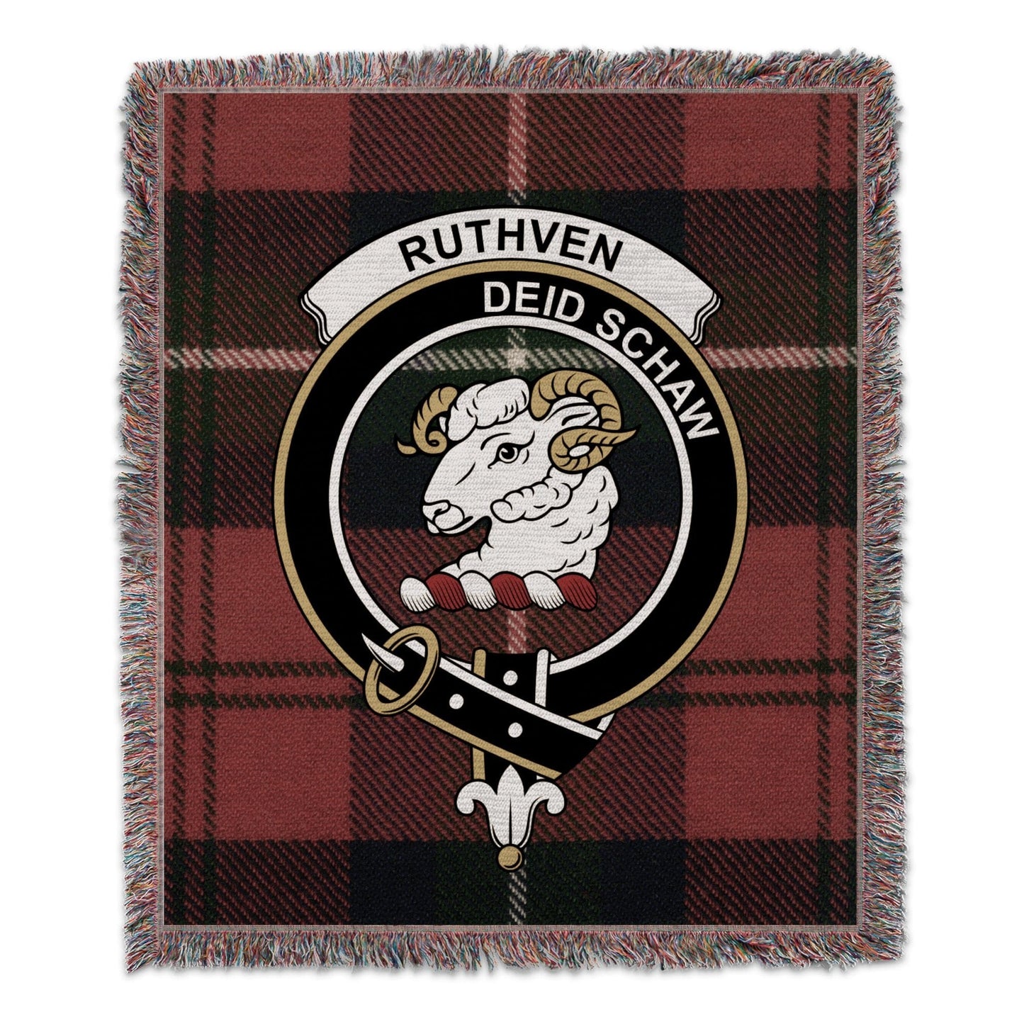 Physical Item 50" x 60" Ruthven Clan Scottish Tartan Woven Blanket