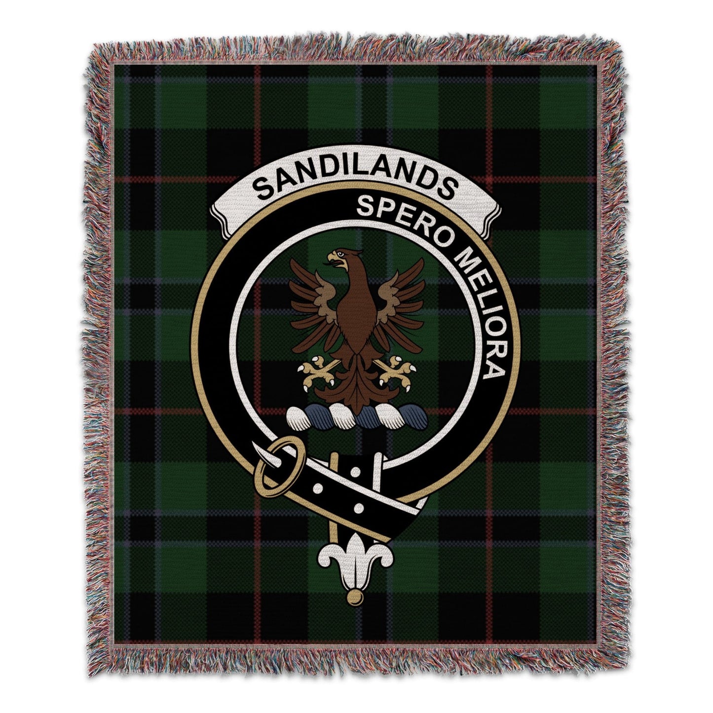 Physical Item 50" x 60" Sandilands Clan Scottish Tartan Woven Blanket