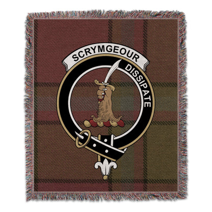 Physical Item 50" x 60" Scrymgeour Clan Scottish Tartan Woven Blanket