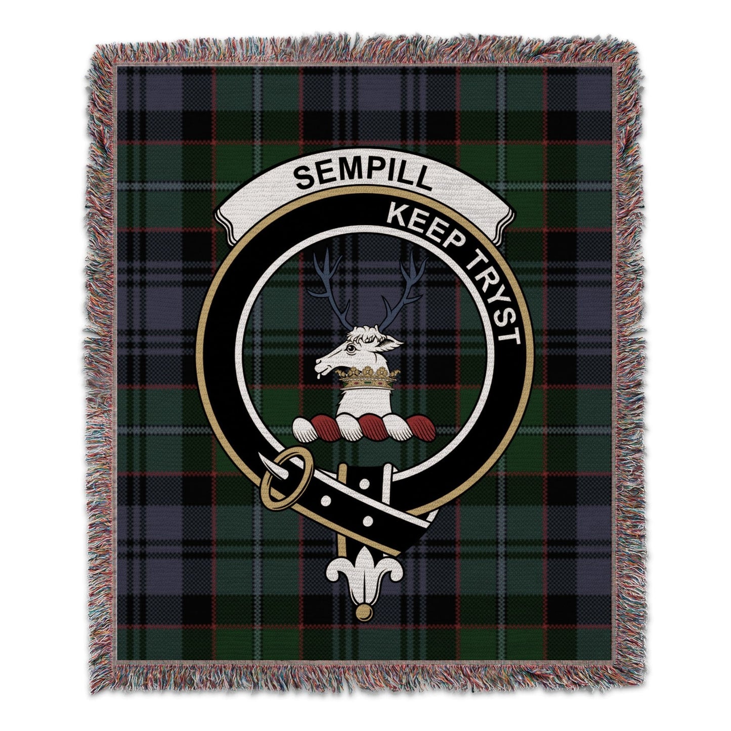 Physical Item 50" x 60" Sempill Keep Tryst Scottish Tartan Woven Blanket