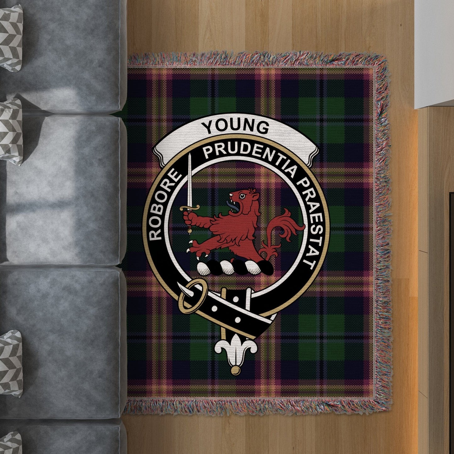 Physical Item 50" x 60" Young Clan Scottish Tartan Woven Blanket