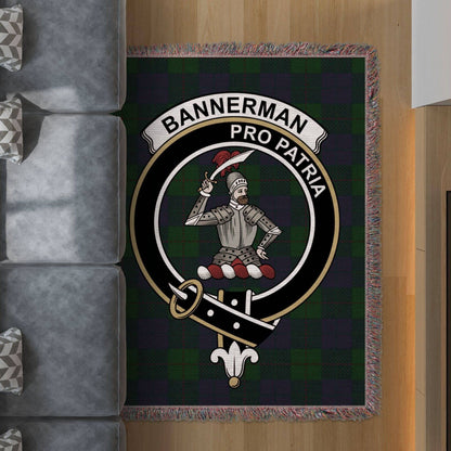 Bannerman Clan Crest Tartan Scottish Woven Blanket - Celtic Ancestry Gifts
