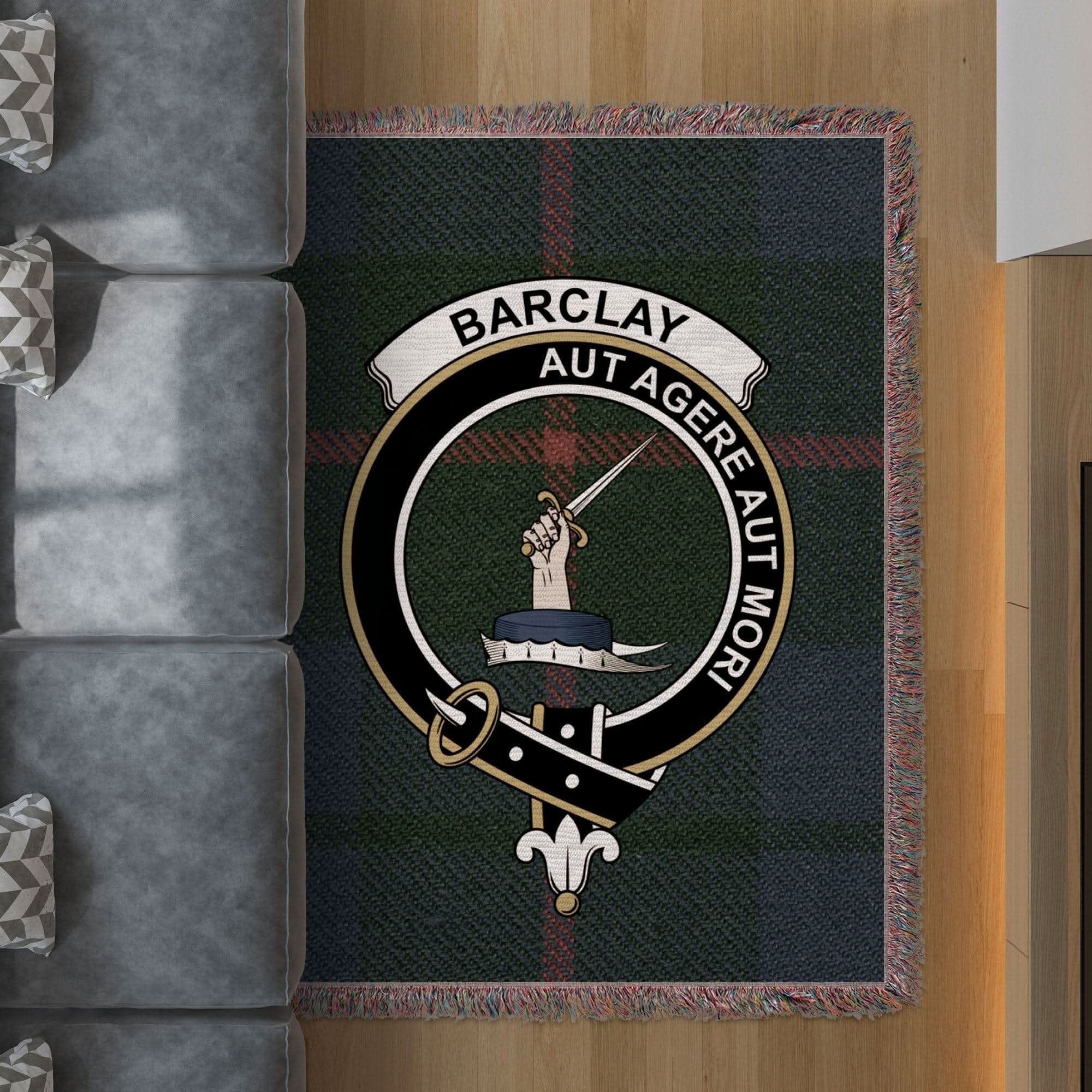 Barclay Clan Crest Tartan Scottish Woven Blanket - Celtic Ancestry Gifts
