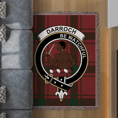 Physical Item 60" x 80" Darroch Clan Crest Tartan Scottish Woven Blanket