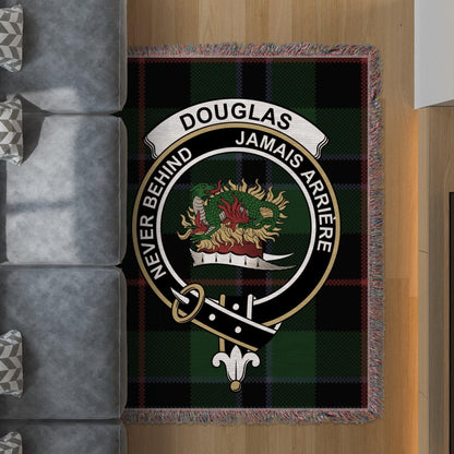 Physical Item 60" x 80" Douglas Clan Crest Tartan Scottish Woven Blanket