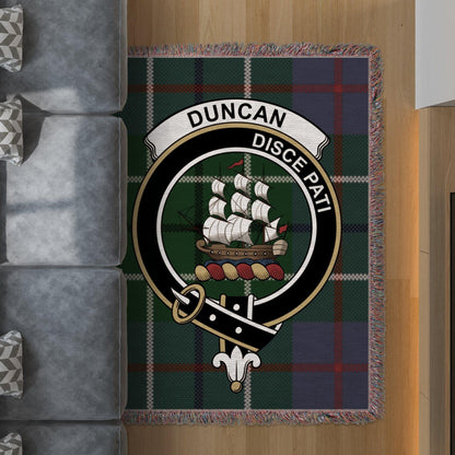 Physical Item 60" x 80" Duncan Clan Crest Tartan Scottish Heritage Woven Blanket