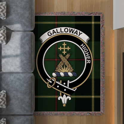 Physical Item 60" x 80" Galloway Clan Crest Tartan Scottish Highland Woven Blanket