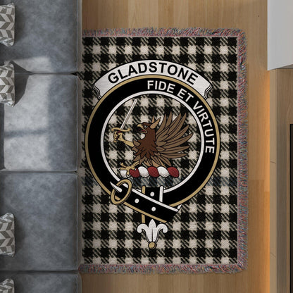 Physical Item 60" x 80" Gladstone Clan Crest Tartan Scottish Woven Blanket