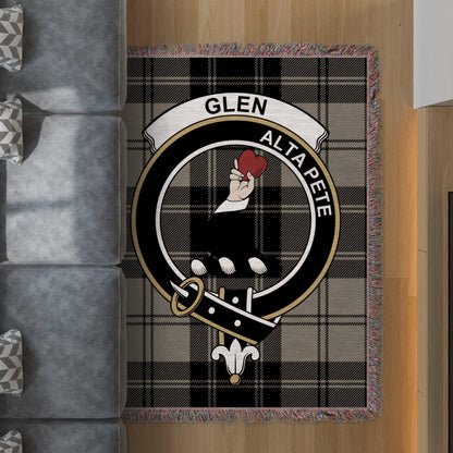 Physical Item 60" x 80" Glen Clan Crest Tartan Scottish Woven Blanket