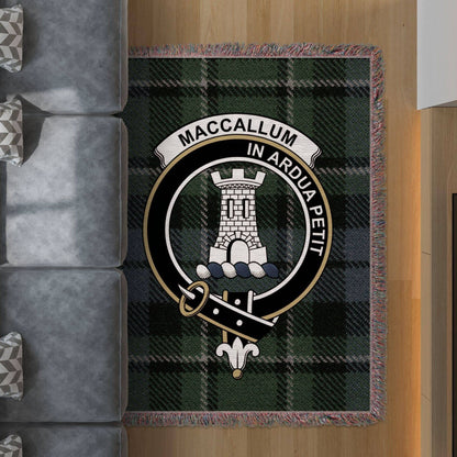 MacCallum Clan Crest Tartan Scottish Woven Blanket - Celtic Ancestry Gifts