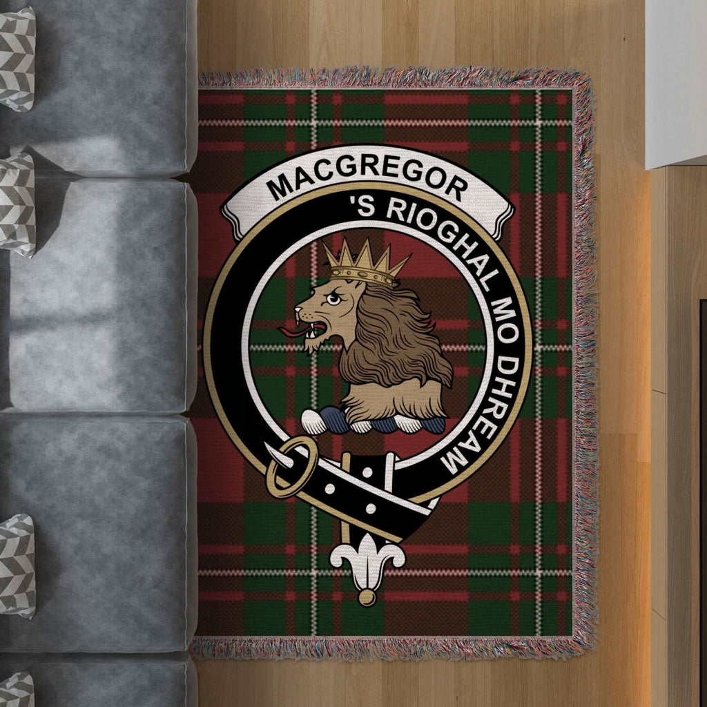 MacGregor Clan Crest Tartan Scottish Woven Blanket - Celtic Ancestry Gifts