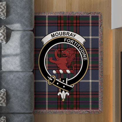 Physical Item 60" x 80" Moubray Clan Crest Tartan Scottish Heritage Woven Blanket