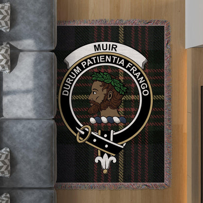 Physical Item 60" x 80" Muir Clan Crest Tartan Scottish Heritage Woven Blanket