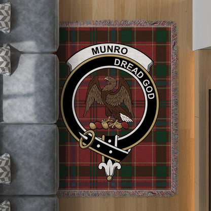 Physical Item 60" x 80" Munro Clan Crest Tartan Plaid Scottish Woven Blanket