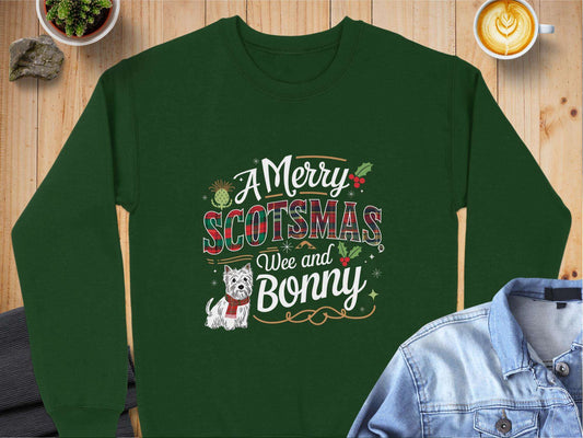 Physical Item A Merry Scotsmas Wee and Bonny Scottish Christmas Sweatshirts