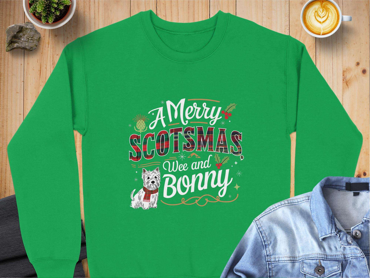 Physical Item A Merry Scotsmas Wee and Bonny Scottish Christmas Sweatshirts