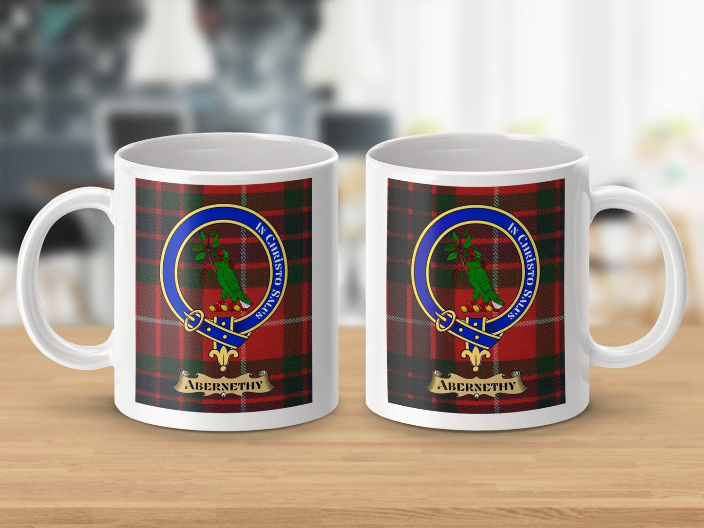 Physical Item Abernethy Clan Scottish Tartan Crest Mug