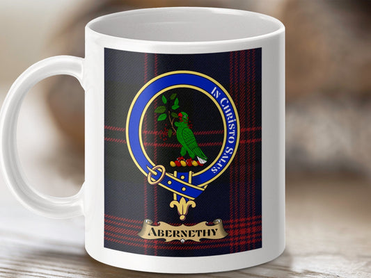 Physical Item Abernethy Clan Scottish Tartan Crest Mug