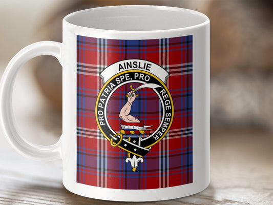 Physical Item Ainslie Clan Scottish Tartan Crest Mug