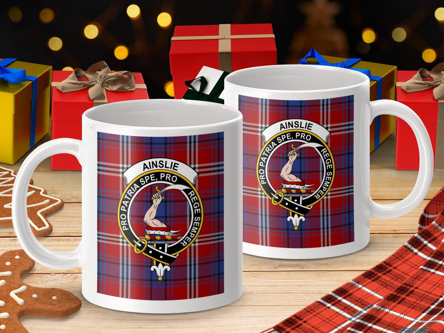 Physical Item Ainslie Clan Scottish Tartan Crest Mug