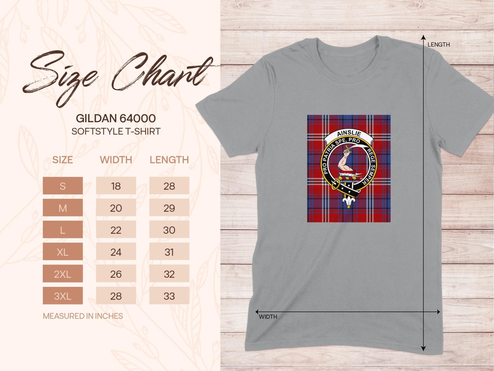 Physical Item Ainslie Clan Scottish Tartan Crest Unisex T-Shirt