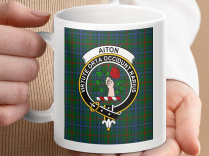 Physical Item Aiton Clan Scottish Tartan Crest Mug