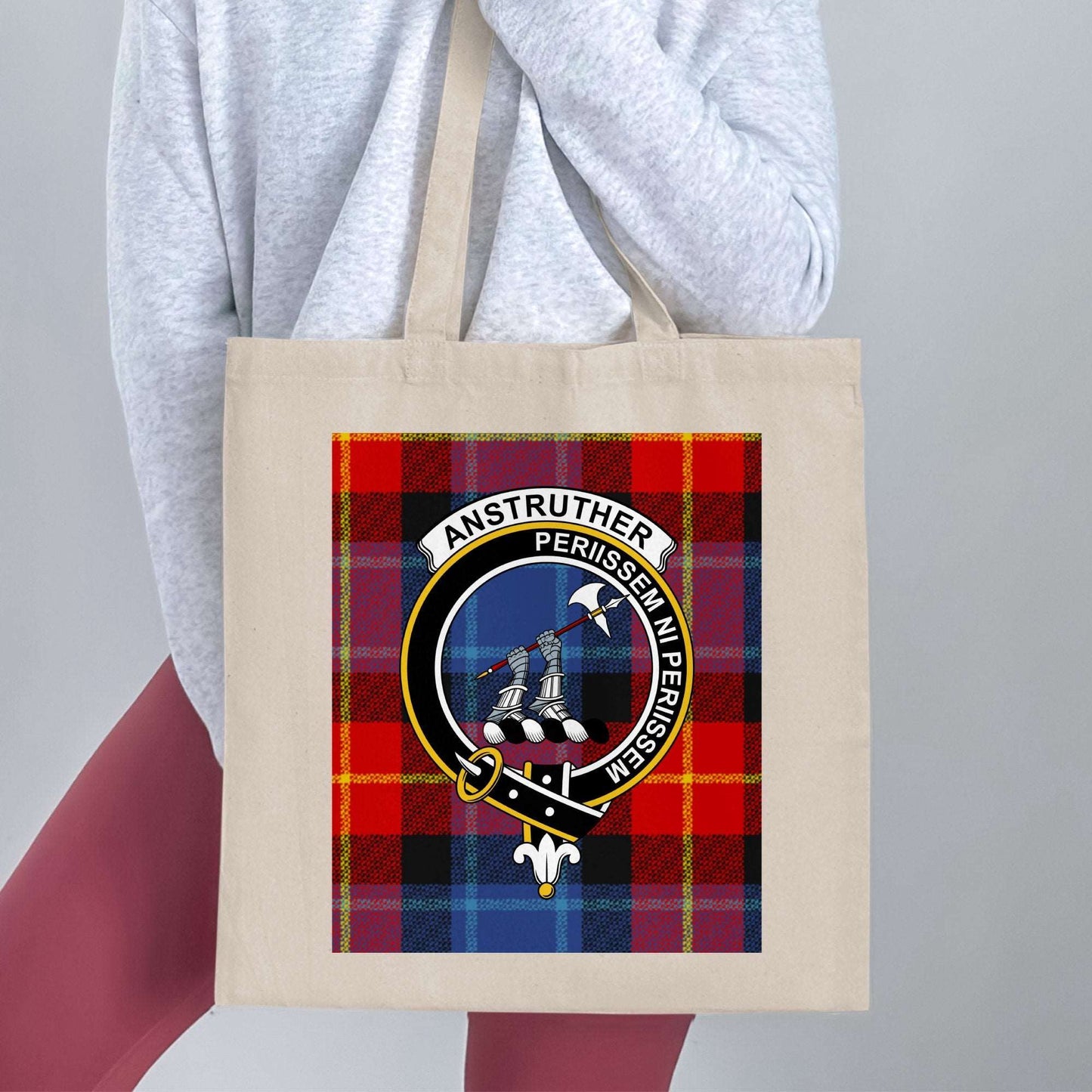 Physical Item Anstruther Clan Crest Tartan Design Tote Bag