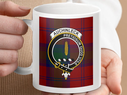 Physical Item Auchinleck Clan Pretiosum Quod Utile Tartan Mug