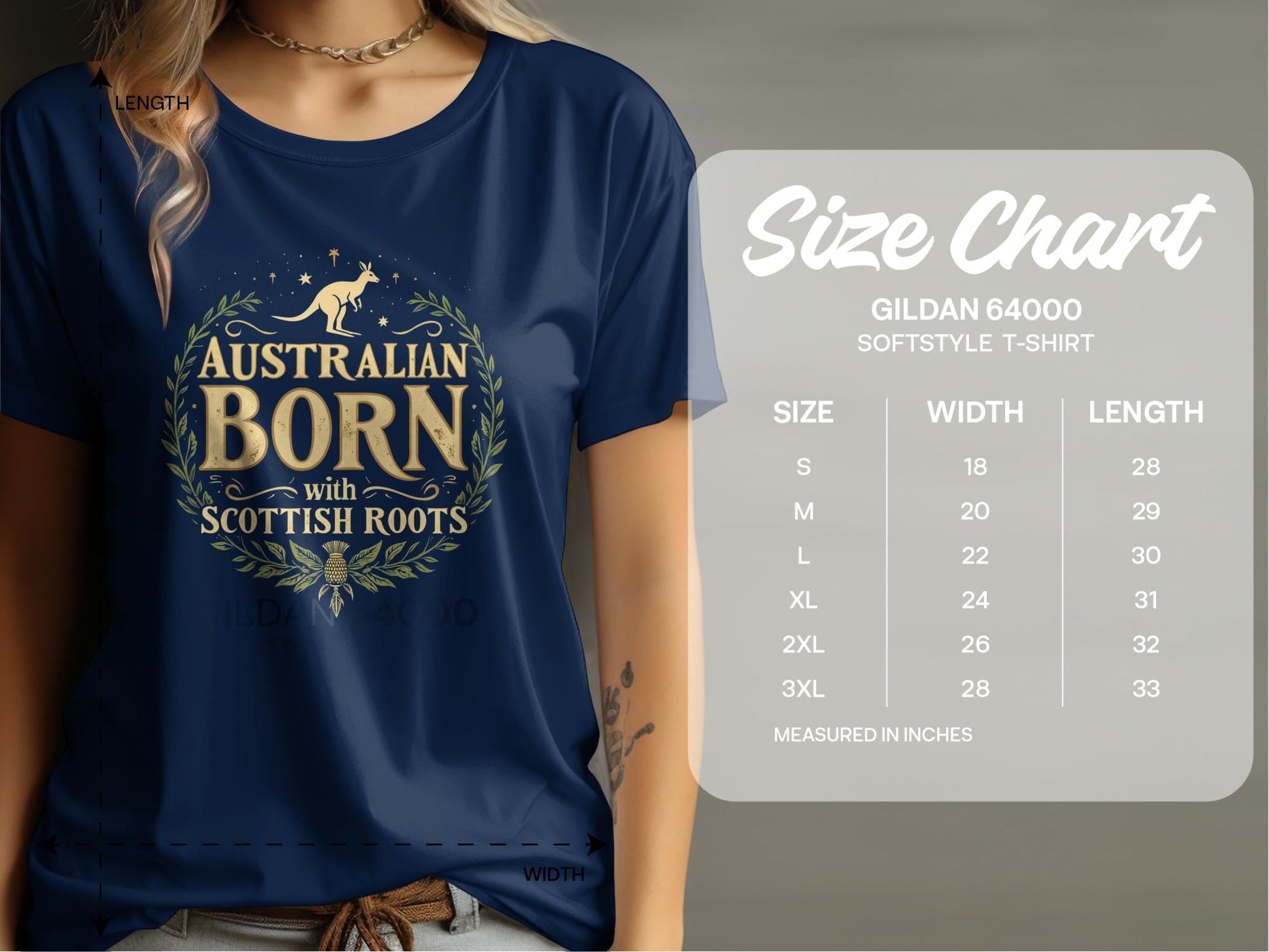 Physical Item Australian Born with Scottish Roots Graphic T-Shirt