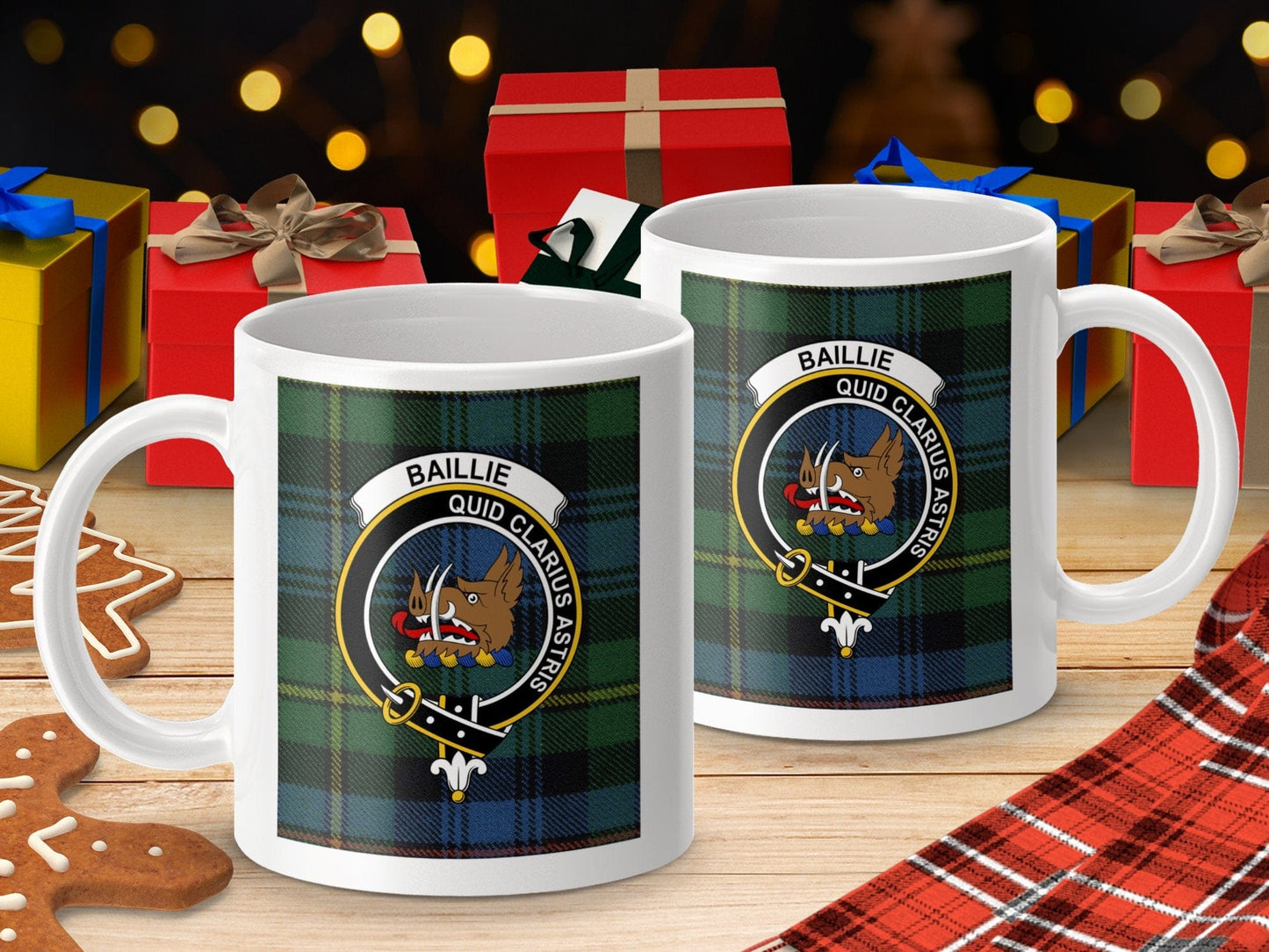 Physical Item Baillie Clan Scottish Tartan Crest Mug