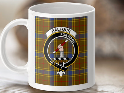 Physical Item Balfour Forward Scottish Clan Tartan Crest Mug