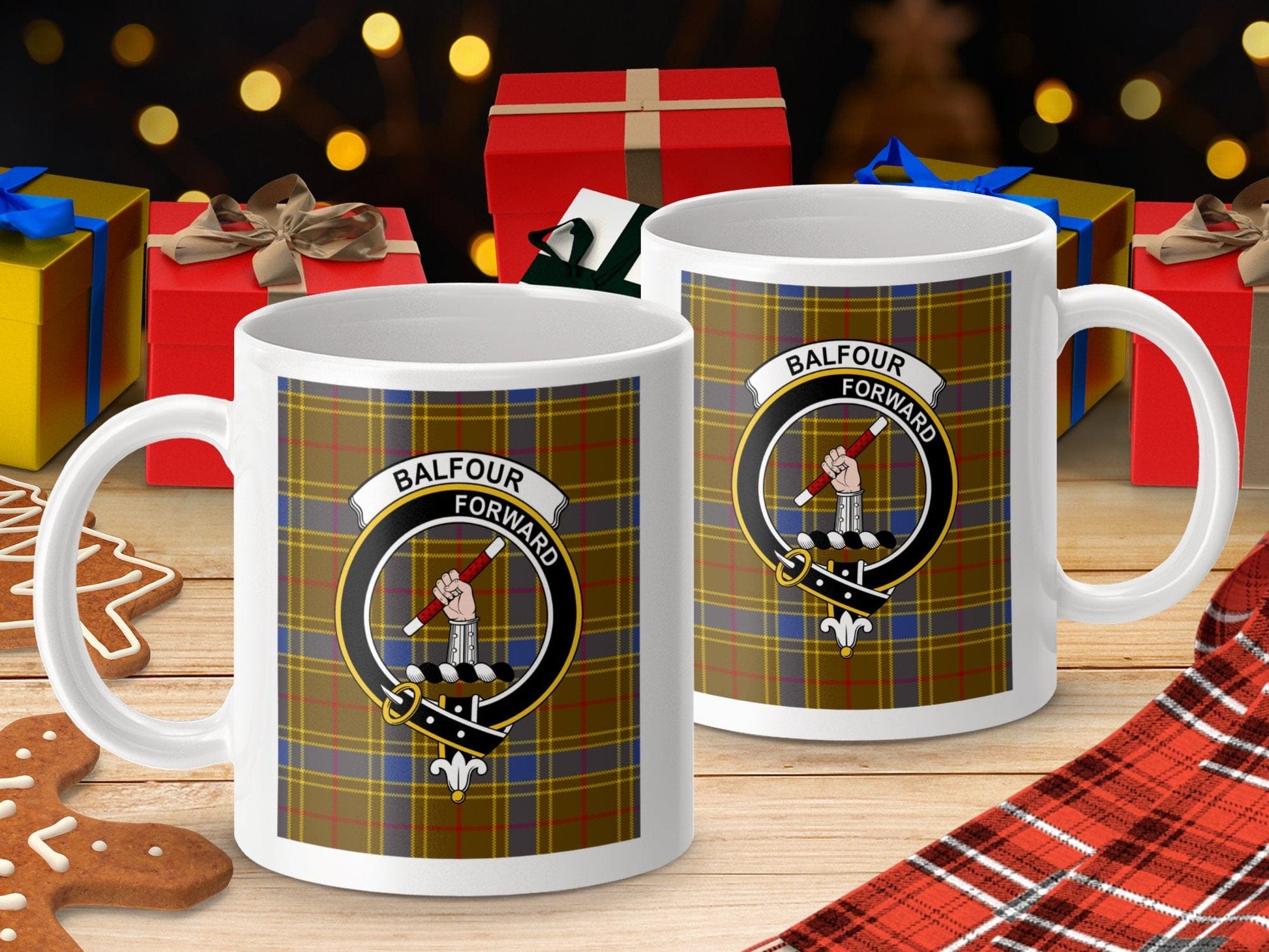 Physical Item Balfour Forward Scottish Clan Tartan Crest Mug