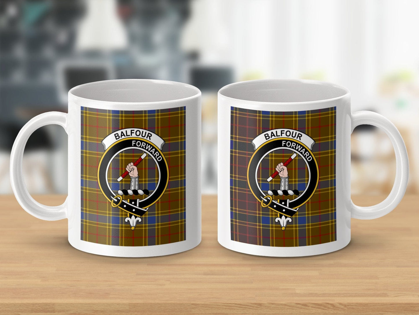 Physical Item Balfour Forward Scottish Clan Tartan Crest Mug