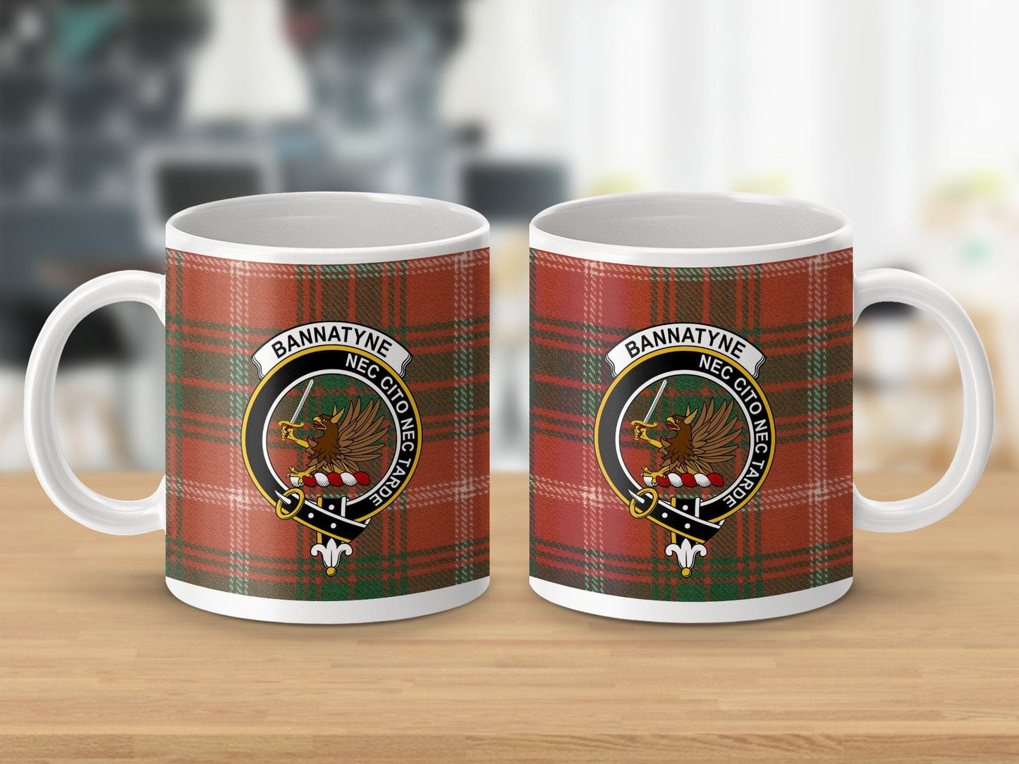 Physical Item Bannatyne Clan Crest Tartan Scottish Mug