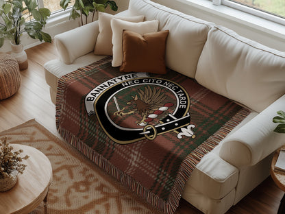 Physical Item Bannatyne Clan Crest Tartan Scottish Woven Blanket