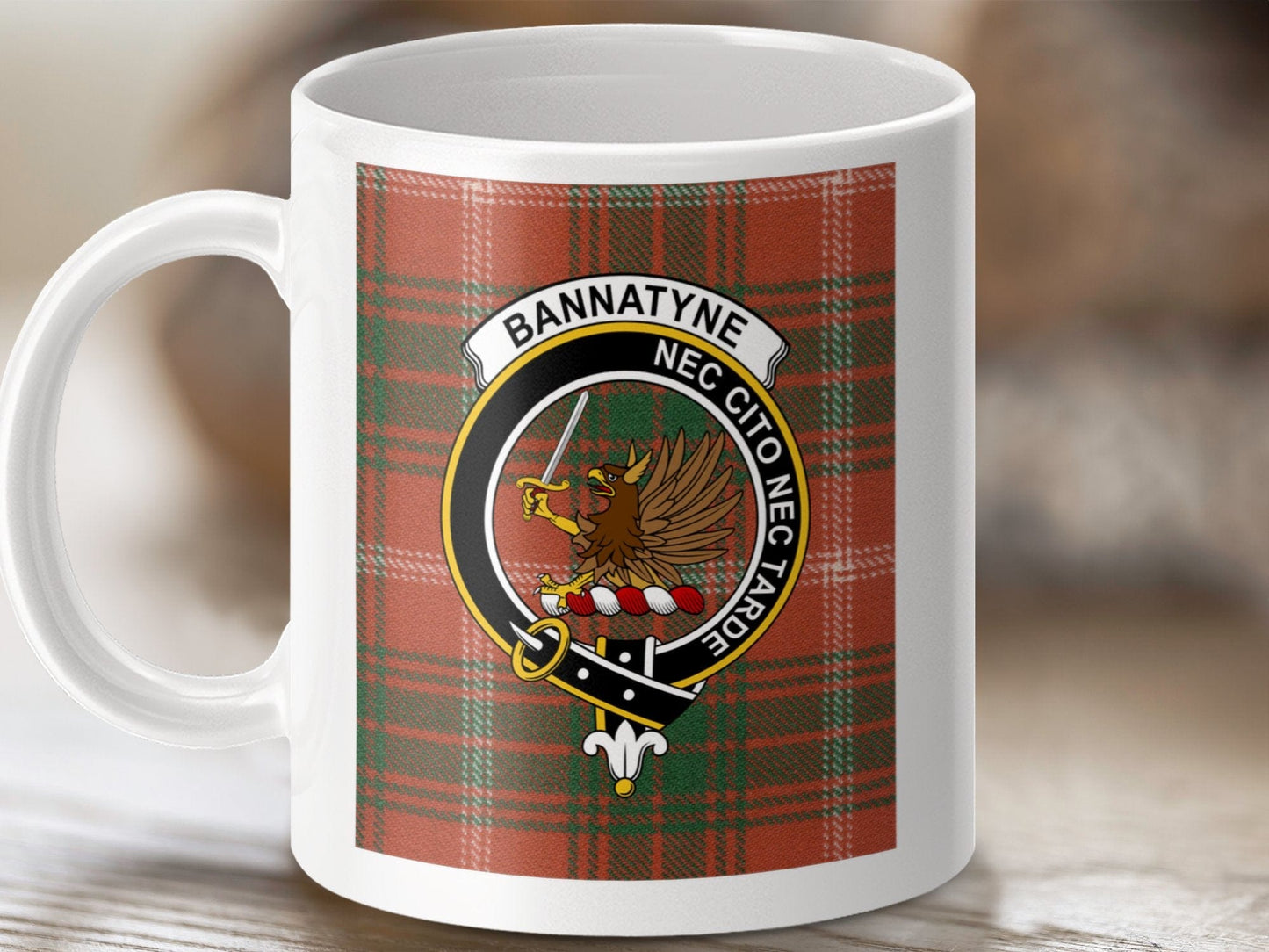 Physical Item Bannatyne Clan Scottish Tartan Crest Mug