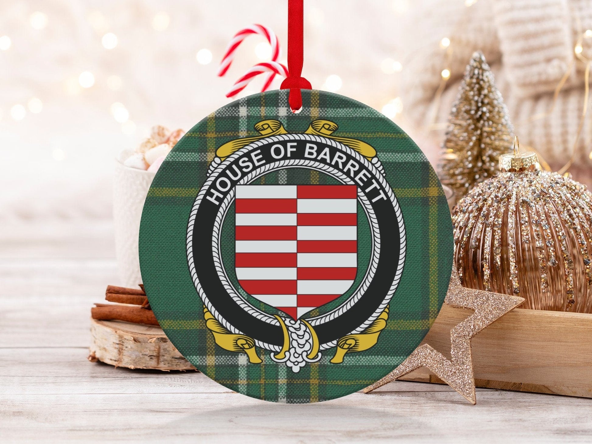 Physical Item Barrett Crest Irish tartan Christmas ornament decoration Ornaments