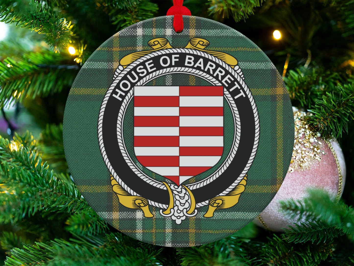 Physical Item Barrett Crest Irish tartan Christmas ornament decoration Ornaments