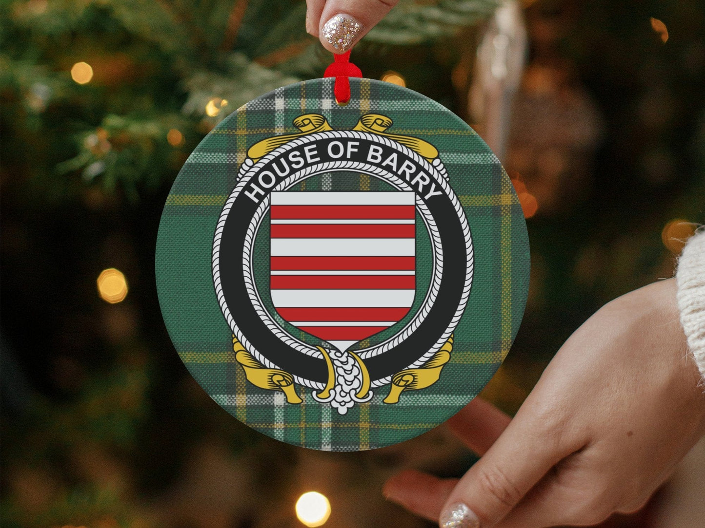 Physical Item Barry Crest Irish tartan Christmas ornament decoration Ornaments