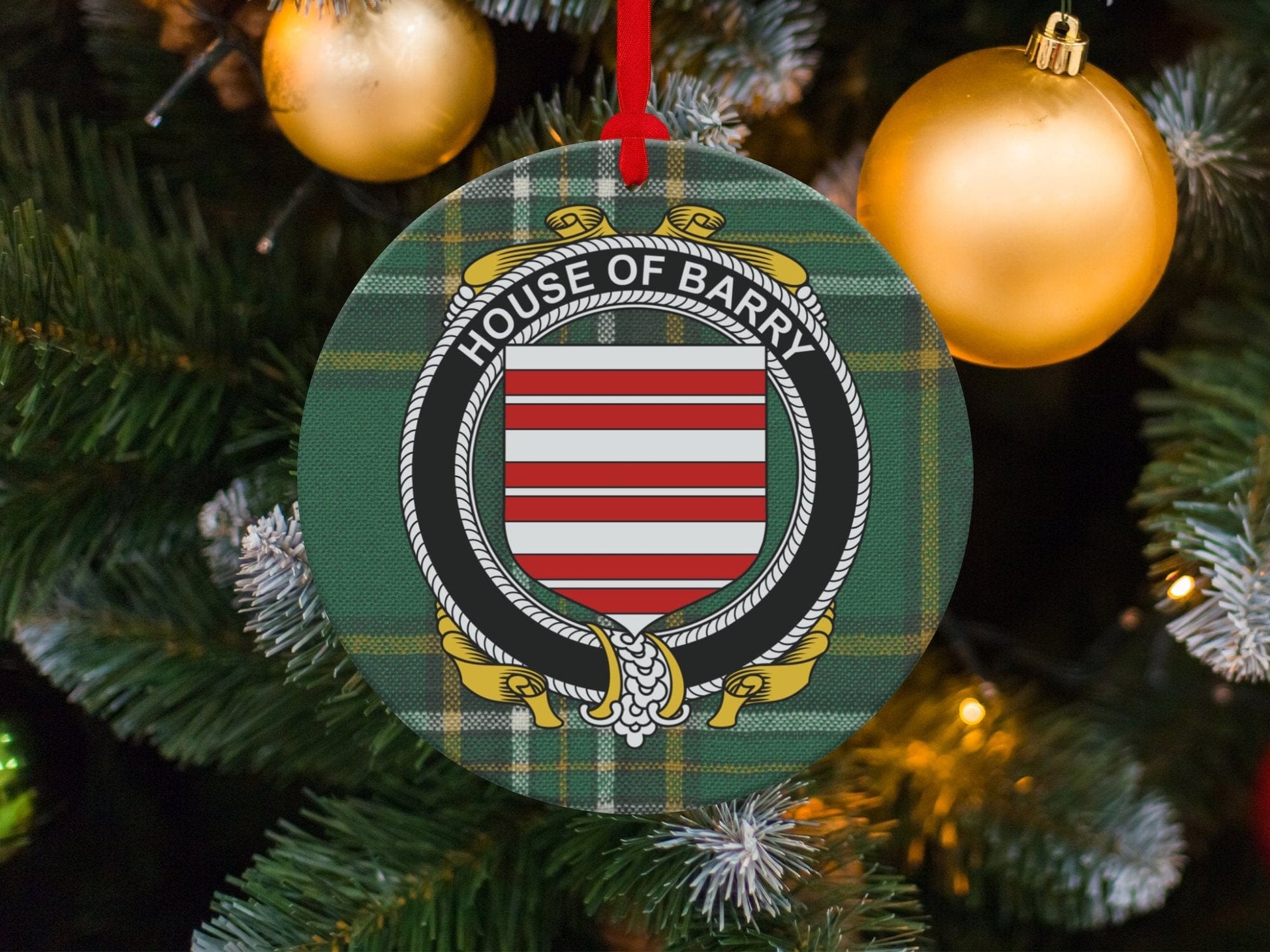 Physical Item Barry Crest Irish tartan Christmas ornament decoration Ornaments