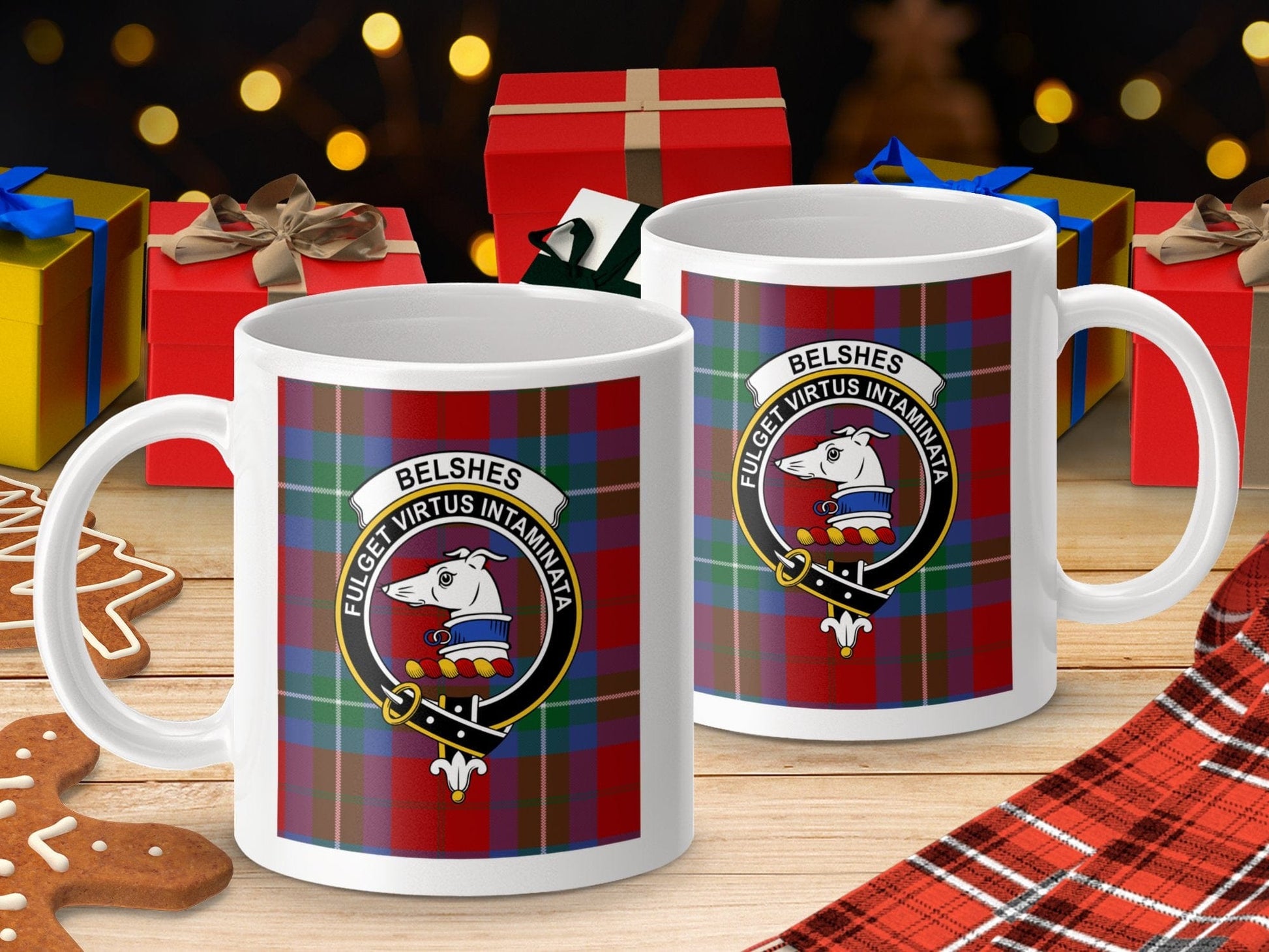 Physical Item Belshes Clan Scottish Tartan Crest Mug