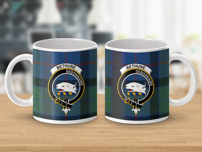 Physical Item Bethune Clan Crest Tartan Scottish Mug