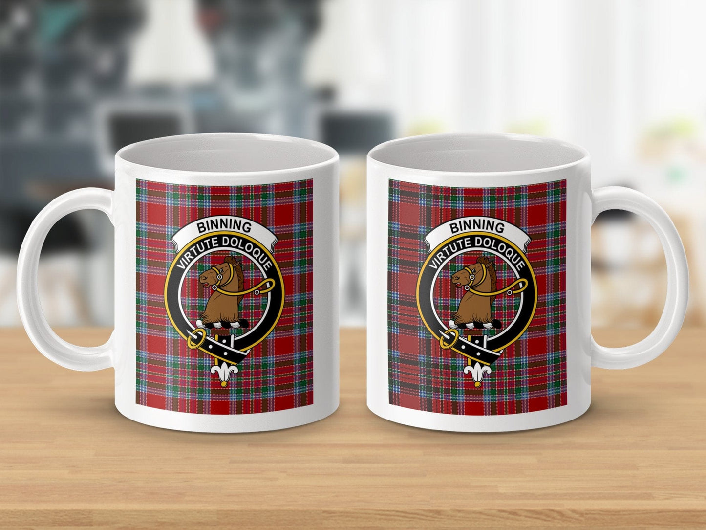 Physical Item Binning Clan Scottish Tartan Crest Mug