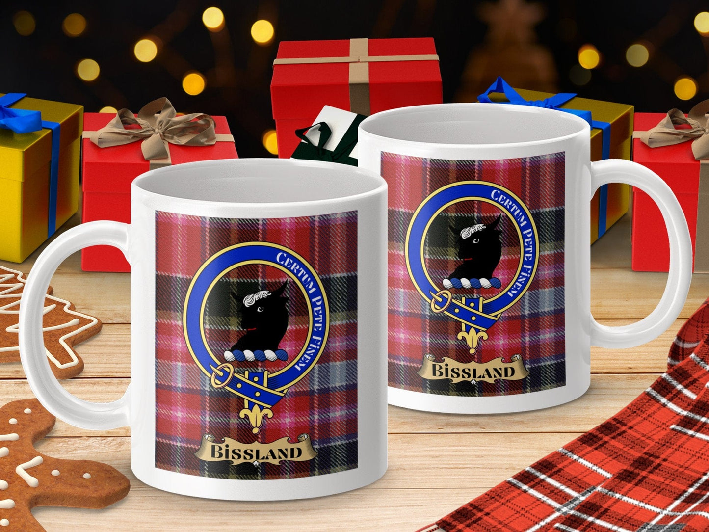 Physical Item Bissland Certum Pete Finem Scottish Clan Tartan Mug