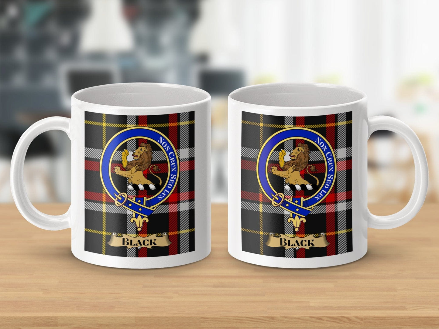 Physical Item Black Clan Scottish Tartan Crest Mug