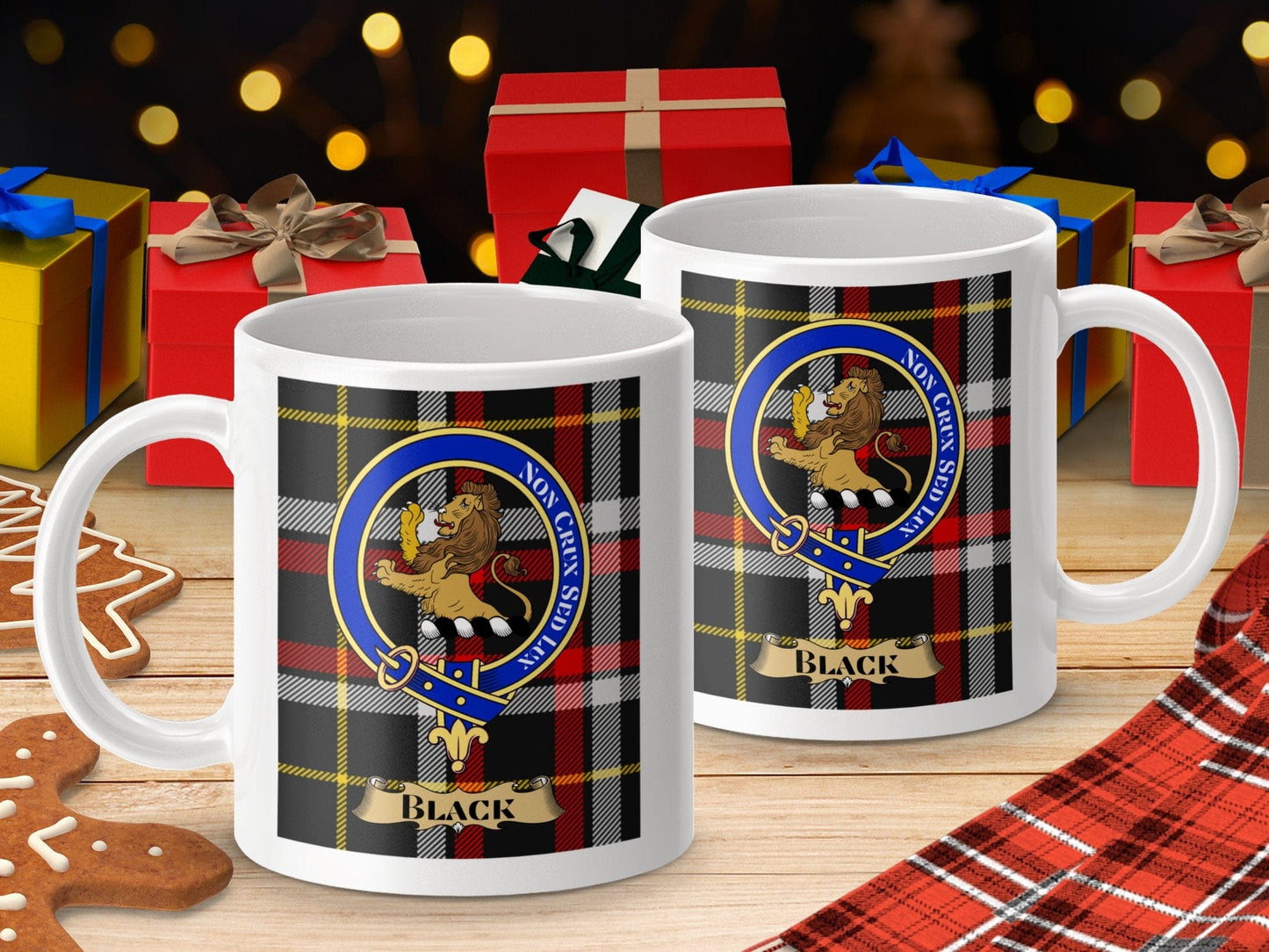 Physical Item Black Clan Scottish Tartan Crest Mug