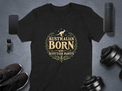 Physical Item Black / S Australian Born with Scottish Roots Graphic T-Shirt